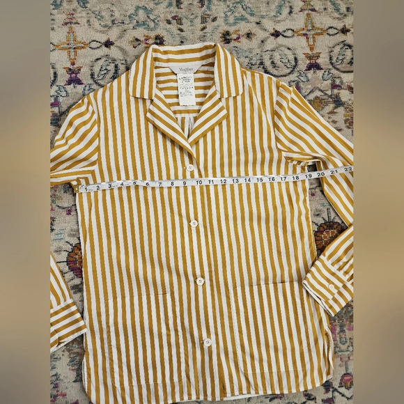 Max Mara Leisure "Gerald" Stripe Jacket Shirt Relaed Fit Fall Yellow, sz XS - Picture 8 of 16
